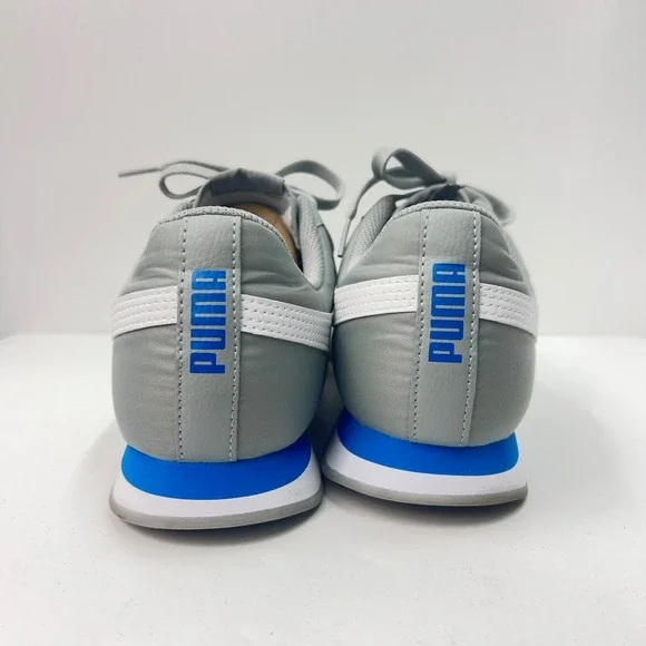 Puma Turin II Mens Sneakers Grey White Blue Low Top SoftFoam Trainers - Picture 4 of 12